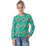 Beauitiful Geometry Kids  Long Sleeve T-Shirt with Frill 