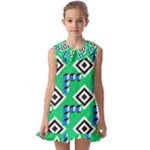 Beauitiful Geometry Kids  Pilgrim Collar Ruffle Hem Dress