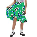 Beauitiful Geometry Kids  Ruffle Flared Wrap Midi Skirt