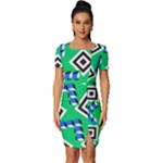 Beauitiful Geometry Fitted Knot Split End Bodycon Dress