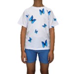 Butterfly-blue-phengaris Kids  Short Sleeve Swimwear