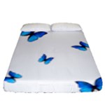 Butterfly-blue-phengaris Fitted Sheet (Queen Size)