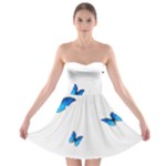 Butterfly-blue-phengaris Strapless Bra Top Dress