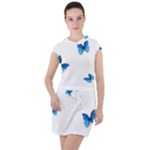 Butterfly-blue-phengaris Drawstring Hooded Dress
