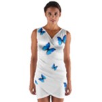 Butterfly-blue-phengaris Wrap Front Bodycon Dress