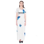 Butterfly-blue-phengaris Short Sleeve Maxi Dress