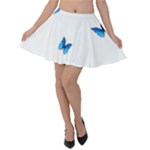 Butterfly-blue-phengaris Velvet Skater Skirt