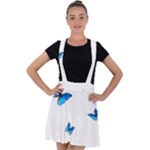 Butterfly-blue-phengaris Velvet Suspender Skater Skirt