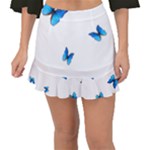 Butterfly-blue-phengaris Fishtail Mini Chiffon Skirt