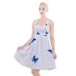 Butterfly-blue-phengaris Halter Party Swing Dress 