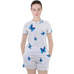 Butterfly-blue-phengaris Women s T-Shirt and Shorts Set