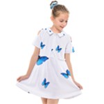 Butterfly-blue-phengaris Kids  Short Sleeve Shirt Dress