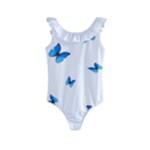 Butterfly-blue-phengaris Kids  Frill Swimsuit