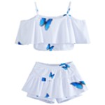Butterfly-blue-phengaris Kids  Off Shoulder Skirt Bikini