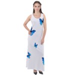 Butterfly-blue-phengaris Sleeveless Velour Maxi Dress