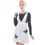 Butterfly-blue-phengaris Plunge Pinafore Velour Dress