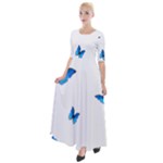 Butterfly-blue-phengaris Half Sleeves Maxi Dress