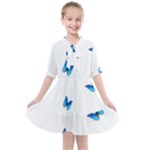 Butterfly-blue-phengaris Kids  All Frills Chiffon Dress