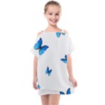 Butterfly-blue-phengaris Kids  One Piece Chiffon Dress