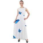 Butterfly-blue-phengaris Chiffon Mesh Boho Maxi Dress