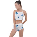 Butterfly-blue-phengaris Summer Cropped Co-Ord Set
