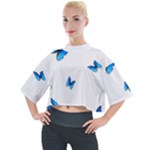 Butterfly-blue-phengaris Mock Neck T-Shirt