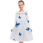 Butterfly-blue-phengaris Kids  Midi Sailor Dress