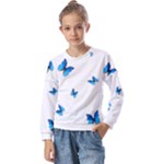 Butterfly-blue-phengaris Kids  Long Sleeve T-Shirt with Frill 
