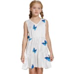 Butterfly-blue-phengaris Kids  Sleeveless Tiered Mini Dress