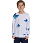 Butterfly-blue-phengaris Kids  Crewneck Sweatshirt