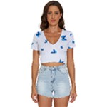 Butterfly-blue-phengaris V-Neck Crop Top