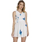 Butterfly-blue-phengaris Sleeveless High Waist Mini Dress