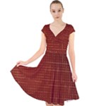 Grid Background Pattern Wallpaper Cap Sleeve Front Wrap Midi Dress