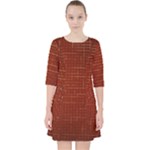 Grid Background Pattern Wallpaper Quarter Sleeve Pocket Dress