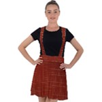 Grid Background Pattern Wallpaper Velvet Suspender Skater Skirt