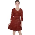 Grid Background Pattern Wallpaper Quarter Sleeve Ruffle Waist Dress