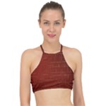 Grid Background Pattern Wallpaper Halter Bikini Top