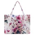 Flora Floral Flower Petal Zipper Medium Tote Bag
