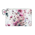 Flora Floral Flower Petal Canvas Cosmetic Bag (Large)