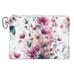 Flora Floral Flower Petal Canvas Cosmetic Bag (XL)