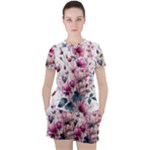 Flora Floral Flower Petal Women s T-Shirt and Shorts Set