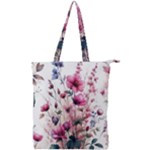Flora Floral Flower Petal Double Zip Up Tote Bag