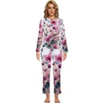Flora Floral Flower Petal Womens  Long Sleeve Lightweight Pajamas Set