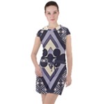 Pattern Design Scrapbooking Drawstring Hooded Dress