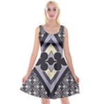 Pattern Design Scrapbooking Reversible Velvet Sleeveless Dress
