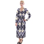 Pattern Design Scrapbooking Velvet Maxi Wrap Dress