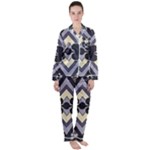 Pattern Design Scrapbooking Women s Long Sleeve Satin Pajamas Set	