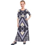 Pattern Design Scrapbooking Kids  Quarter Sleeve Maxi Dress