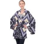 Pattern Design Scrapbooking Long Sleeve Velvet Kimono 