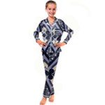 Pattern Design Scrapbooking Kids  Satin Long Sleeve Pajamas Set